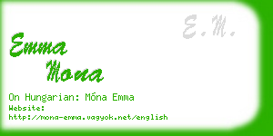 emma mona business card